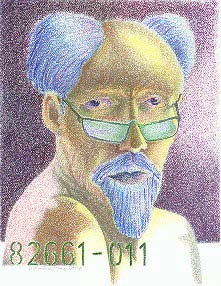 Color self-portrait, pencil on paper, 1993