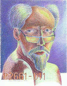 Color self-portrait, pencil on paper, 1993